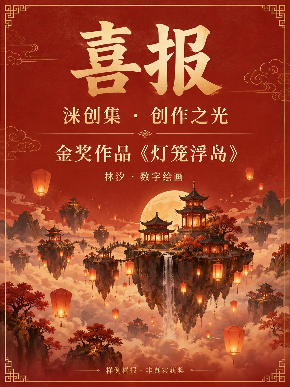 创作之光：灯笼浮岛获奖喜报