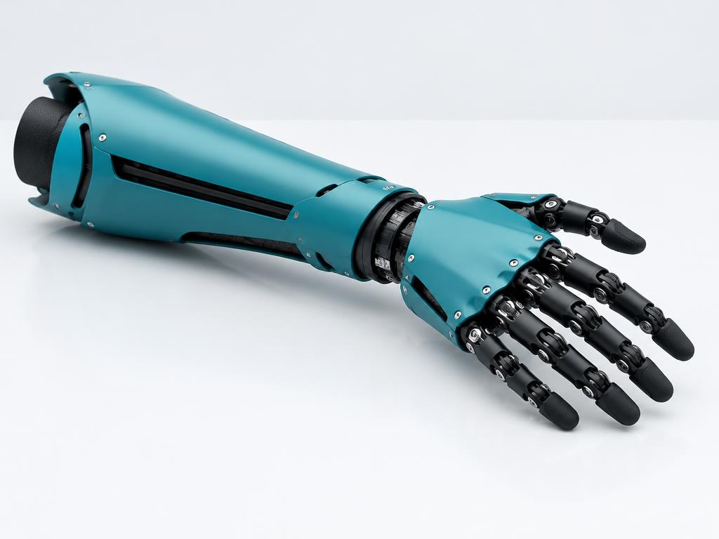 Hero Arm · 肌电仿生假肢 · AI生成教学示意，非官方实物照片